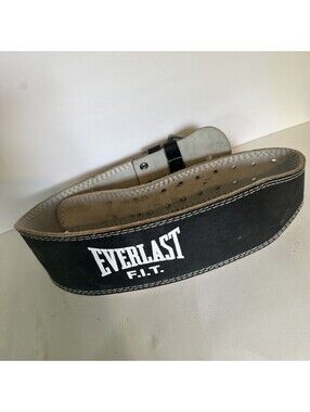 Everlast f.i.t Leather Weight Lifting Belt Model L-XL 33"-42" Black READ